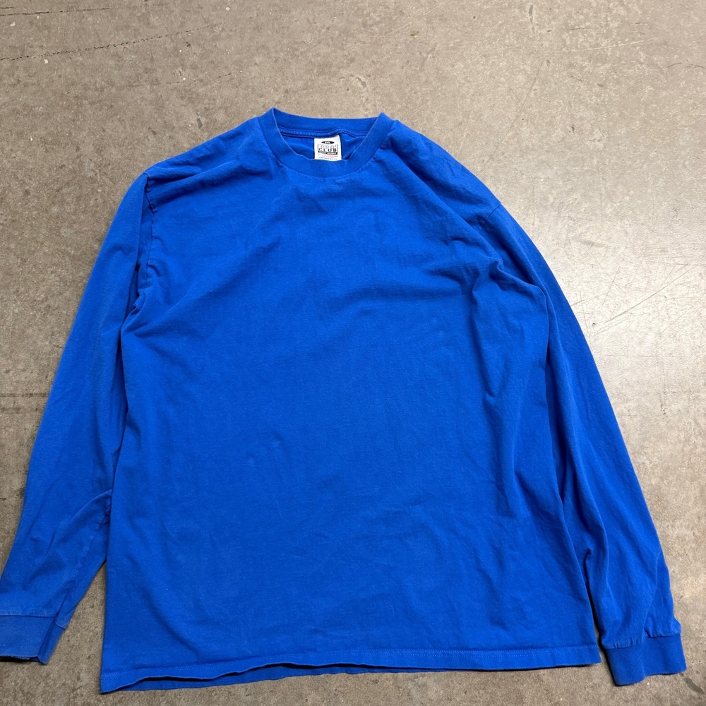 Pro Club Heavyweight Long Sleeve T-Shirt Royal Blue Mens 2XL Cotton Crew Neck